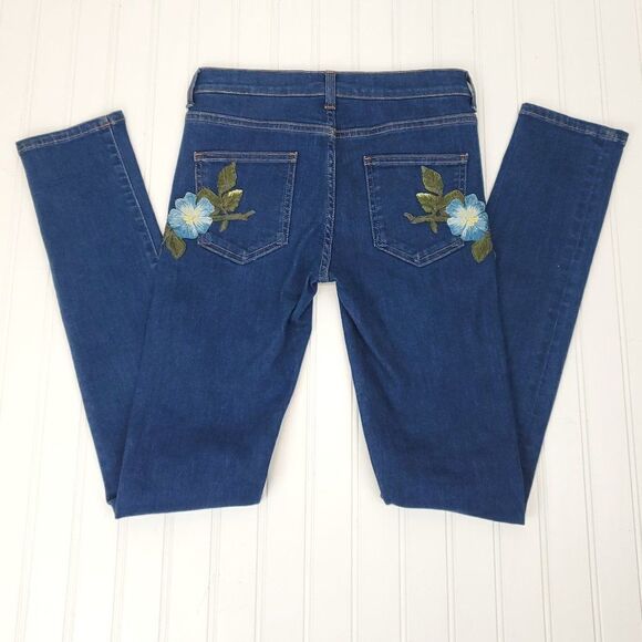 Gucci Floral Bloom Embroidered Stretch Denim Jeans in Blue I-0222a16 - Picture 9 of 16